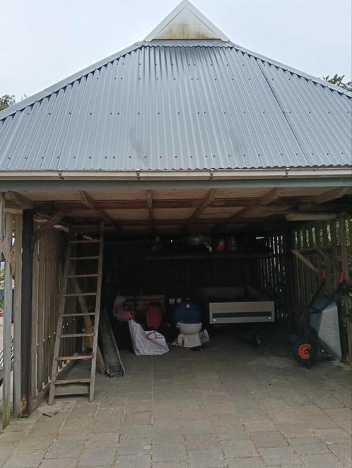 Stevige en zeer ruime overkapping met loopbare zolder, Tuin en Terras, Overkappingen, Gebruikt, Overige typen, Ophalen