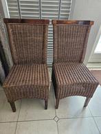 Rotan eetkamerstoelen, Huis en Inrichting, Stoelen, Ophalen, Twee, Bruin, Riet of Rotan