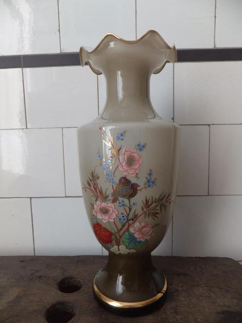 grote antieke vaas, eyecatcher, bloemen en vogels orientaals, Antiek en Kunst, Curiosa en Brocante, Ophalen of Verzenden