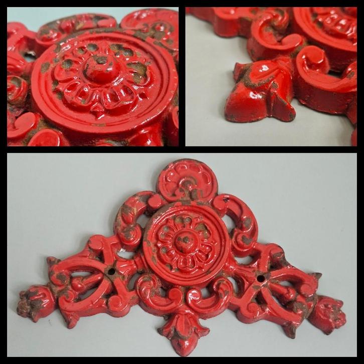 Antiek Frans gietijzeren opengewerkt ornament,, Antiek en Kunst, Curiosa en Brocante, Ophalen of Verzenden