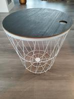 Bijzettafel met deksel/opbergmand, Huis en Inrichting, Tafels | Bijzettafels, Ophalen, Minder dan 45 cm, Minder dan 55 cm, Gebruikt