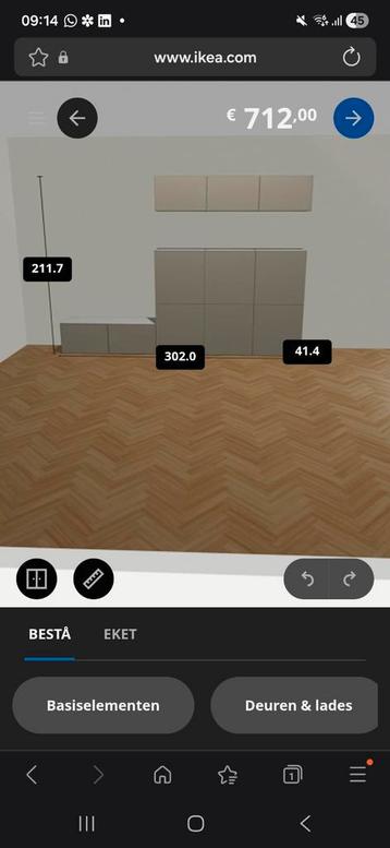 Ikea Besta kast combinatie - grijsbeige