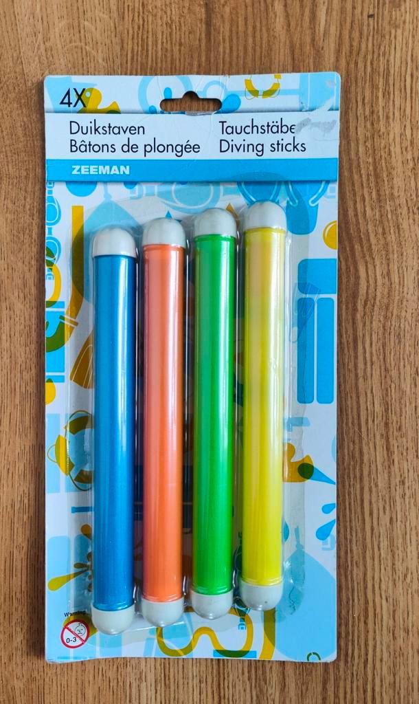 4 Duikstaven nieuw in verpakking, Kinderen en Baby's, Speelgoed | Badspeelgoed, Nieuw, Ophalen of Verzenden