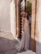 Trouwjurk maat 34/36 nude met open rug, Ophalen of Verzenden, Nieuw, Wit, Trouwjurk