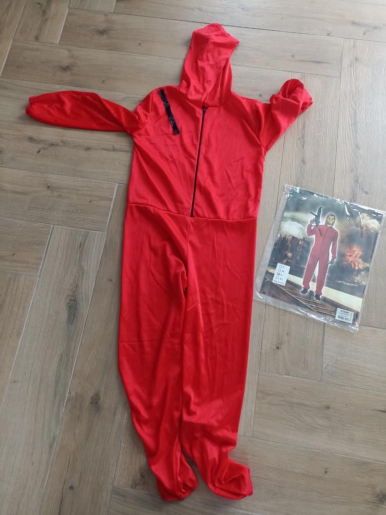 La Casa de Papel Carnavalspak - Maat 122-128, Ophalen of Verzenden, Zo goed als nieuw, 122 t/m 128, Jongen of Meisje