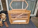 Houten hok voor (dwerg)hamster plus spullen., Dieren en Toebehoren, Knaagdieren en Konijnen | Hokken en Kooien, Minder dan 75 cm