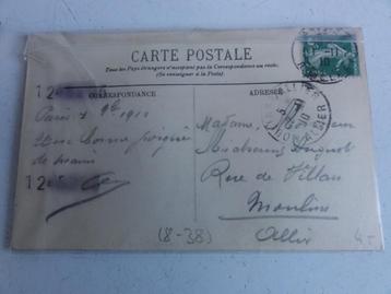 Ansichtkaart geschreven vanuit Parijs 1910 met postzegel beschikbaar voor biedingen