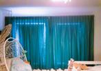2 mooie turquoise overgordijnen, Huis en Inrichting, Stoffering | Gordijnen en Lamellen, 150 tot 200 cm, Blauw, Modern, 150 tot 200 cm