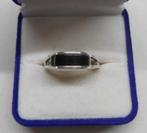 Zilveren vintage ring met onyx maat 19.5 nr.1312, Verzenden, 19 tot 20, Zo goed als nieuw, Dame