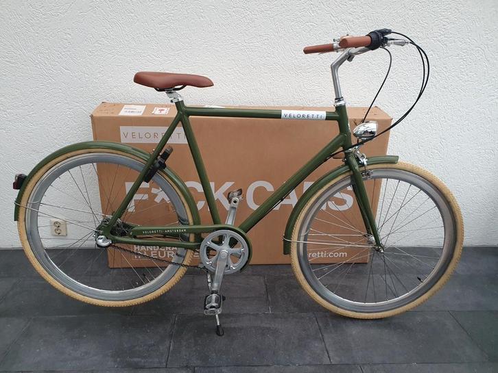 Veloretti Caferacer Olive 61cm, Fietsen en Brommers, Fietsen | Heren | Herenfietsen, Zo goed als nieuw, Overige merken, 57 tot 61 cm