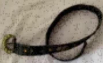 Zwarte riem, ceintuur met steentjes en schildjes; damesriem beschikbaar voor biedingen