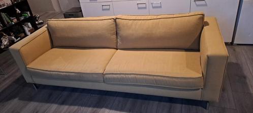 Driezits bankstel (oker geel), Huis en Inrichting, Banken | Bankstellen, Zo goed als nieuw, Driepersoons, 200 tot 250 cm, 75 tot 100 cm