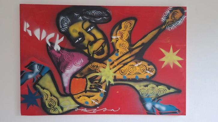 Origineel Fabian Canvas  Herman Brood leerling, Antiek en Kunst, Kunst | Schilderijen | Modern, Ophalen