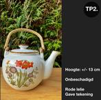 Wildflower 70’s bolle theepot, rode lelie, Ophalen of Verzenden