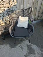 KARWEI loungestoel Bobbi zwart wicker, Tuin en Terras, Tuinstoelen, Ophalen, Zo goed als nieuw, Kunststof