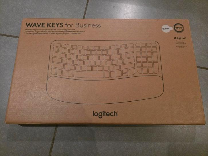 Logitech Wave Keys for Business draadloos keyboard, Computers en Software, Toetsenborden, Nieuw, Qwerty, Ergonomisch, Ophalen of Verzenden