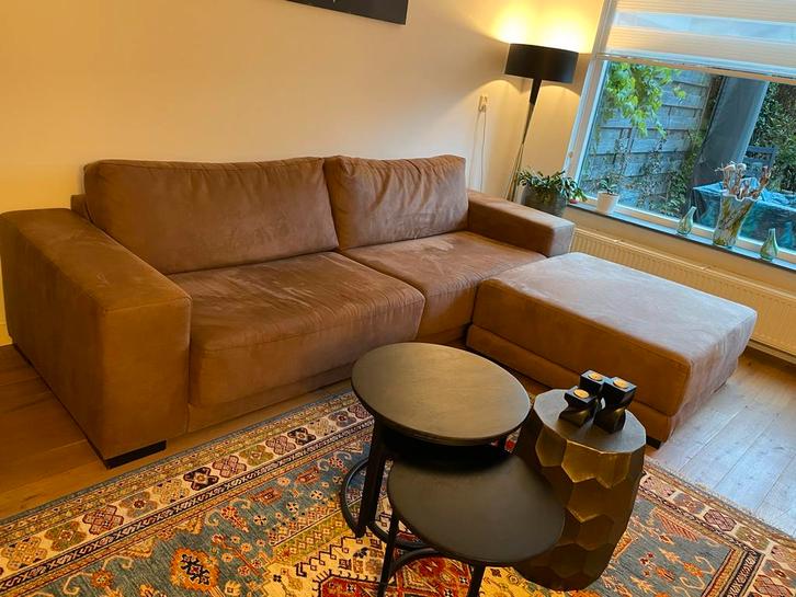Loungebank met hocker - Comfortabel en Stijlvol, Huis en Inrichting, Banken | Bankstellen, Zo goed als nieuw, Hoekbank, Vierpersoons of meer