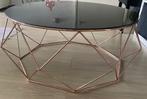 Salontafel tafel bijzettafel rond zwart rose goud koper, Ophalen of Verzenden, Rond, Glas