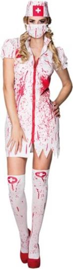 Bloody nurse jurkje mt 36, Carnaval, Verzenden, Zo goed als nieuw, Kleding