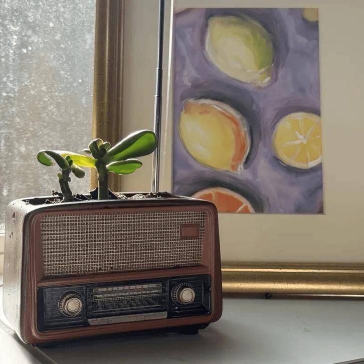 Retro Bloempot - Vintage Bloempot - Binnenplant Bloempot, Tuin en Terras, Bloempotten, Nieuw, Aardewerk, Binnen, Minder dan 40 cm