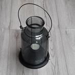 Windlicht glas met waxinelicht,  32 cm. hoog, Ophalen, Zo goed als nieuw, Overige materialen, 25 tot 50 cm