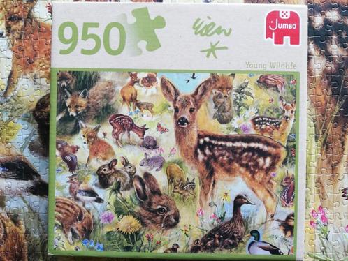 Puzzel 950 stukjes: Young Wildlife, Hobby en Vrije tijd, Denksport en Puzzels, Gebruikt, Legpuzzel, 500 t/m 1500 stukjes, Ophalen of Verzenden