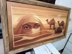 Schilderij: Vrouw in de woestijn met kamelen, Ophalen of Verzenden