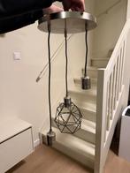 IKEA SKAFTET lamp in silver + BRUNSTA lamp shade, Ophalen, Metaal, 50 tot 75 cm, Pendant lamp