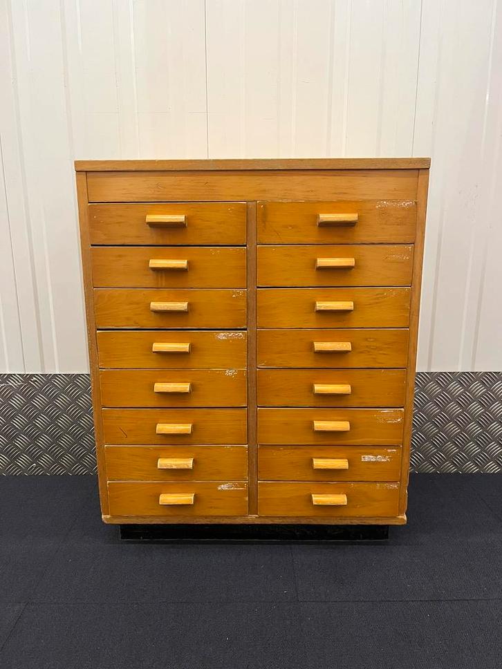 Vintage ladekastje schoolkast retro kast, Huis en Inrichting, Kasten | Ladekasten, Gebruikt, Minder dan 100 cm, 50 tot 100 cm