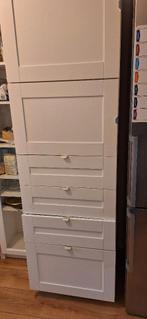 IKEA hoge keukenkast met lades, Huis en Inrichting, Keuken | Keukenelementen, Ophalen, 200 cm of meer, Wit, 50 tot 100 cm