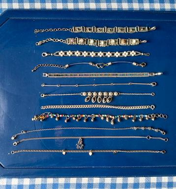 8x Armband 4x enkelbandjes 2 bovenste zijn tibetaans zilver. beschikbaar voor biedingen