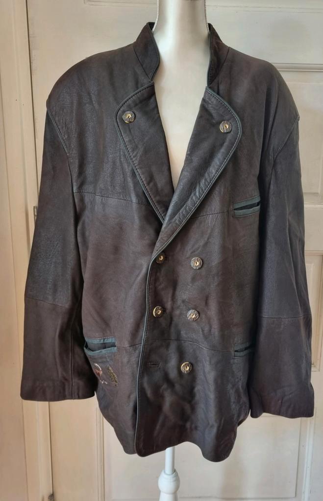 Trachten Jas Colbert Maat 54 (28) Echt leer trachten, Kleding | Heren, Kostuums en Colberts, Zo goed als nieuw, Maat 52/54 (L)