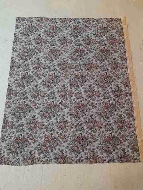 vintage grand foulard antiek bloem dessin 184/147, Huis en Inrichting, Woonaccessoires | Plaids en Woondekens, Gebruikt, Ophalen of Verzenden