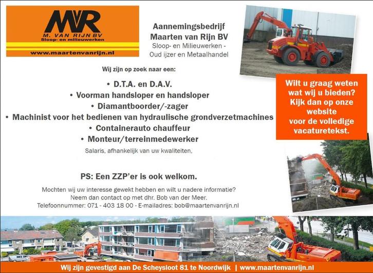 Ervaren Chauffeur en/of ervaren voorman handsloper, Diensten en Vakmensen, Bouwkundig adviseurs en Architecten