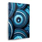 Blauwe schelpen Glasschilderij 70x105cm + Ophangsysteem, Antiek en Kunst, Kunst | Schilderijen | Abstract, Verzenden