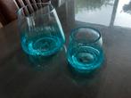 2 prachtig   vaasje  van glas, Huis en Inrichting, Woonaccessoires | Vazen, Ophalen, Zo goed als nieuw, Glas, Minder dan 50 cm