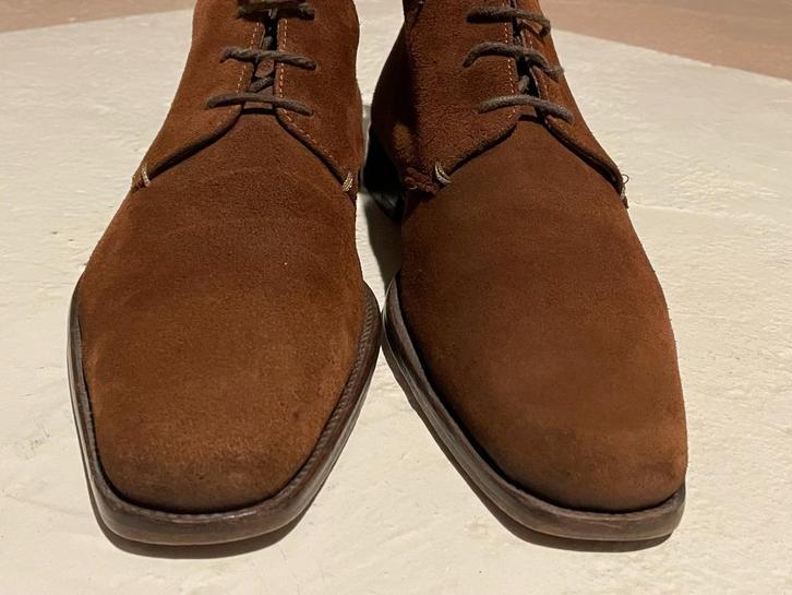 Mooie veter boots, suede kalfsleer gevoerd, mt, 43, i.g.st,, Kleding | Heren, Schoenen, Zo goed als nieuw, Boots, Bruin, Ophalen of Verzenden
