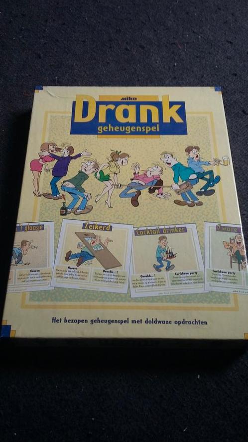 Drank geheugen spel, Hobby en Vrije tijd, Gezelschapsspellen | Bordspellen, Zo goed als nieuw, Een of twee spelers, Drie of vier spelers