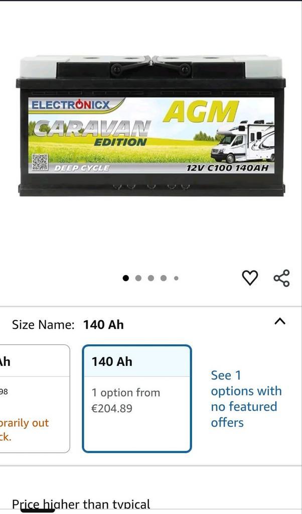 AGM Accu 140Ah 12V Camper/Huis - Zo Goed Als Nieuw, Caravans en Kamperen, Caravan accessoires, Zo goed als nieuw, Ophalen of Verzenden