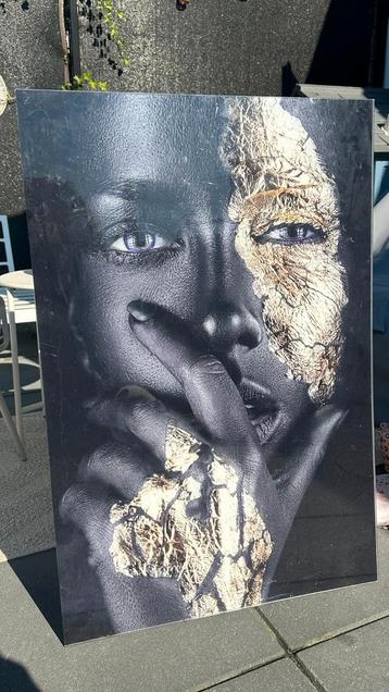 Schilderij vrouw goud zwart eric kuster style beschikbaar voor biedingen