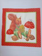 Servetten decoupage eekhoorn paddestoel, Ophalen of Verzenden, Zo goed als nieuw, Materiaal
