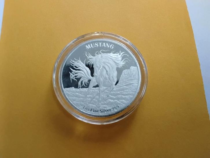 MUSTANG TOKELAU 2024 1 OUNCE ZILVER NIEUWSTAAT, Postzegels en Munten, Edelmetalen en Baren, Zilver, Ophalen