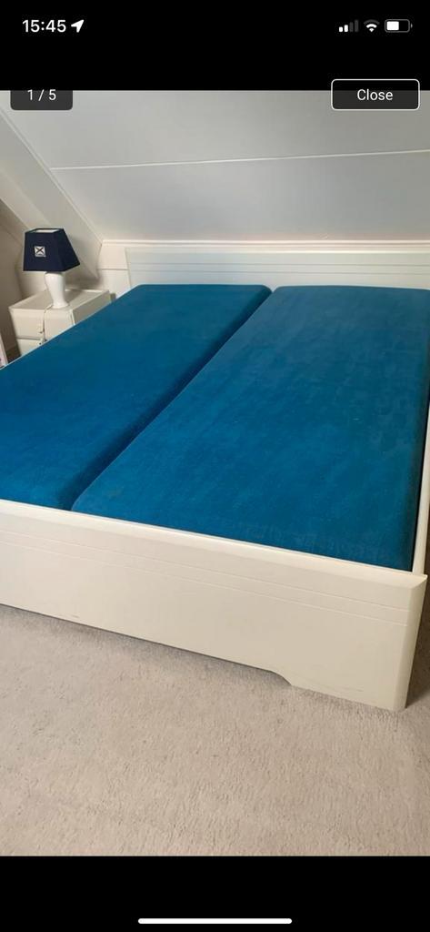 2pers. Bed met 2x verstelbare lattenbodem, Huis en Inrichting, Slaapkamer | Boxsprings, Zo goed als nieuw, 200 cm, Tweepersoons