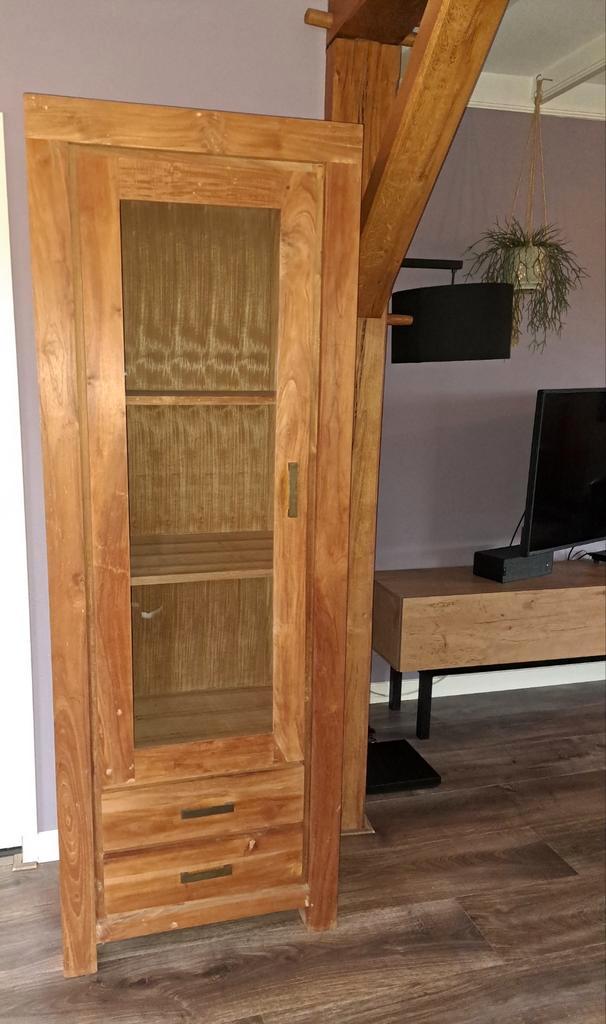 Mooie vitrinekast H 195 x B 70 x D 45, Huis en Inrichting, Kasten | Vitrinekasten, Gebruikt, 100 tot 150 cm, Minder dan 50 cm
