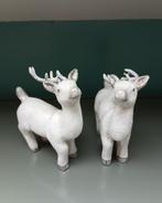 Twee Hertjes - Kerst - Winter - Wit - Glitters, Ophalen of Verzenden, Gebruikt