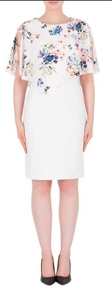 ZGAN Stretchy dolce met chiffon overlay JOSEPH RIBKOFF 46/48, Kleding | Dames, Grote Maten, Zo goed als nieuw, Jurk, Verzenden