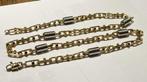 Gouden Ketting Monte Carlo Schakel Bicolor Draaislot 14 KRT, Sieraden, Tassen en Uiterlijk, Kettingen, Ophalen of Verzenden, Zo goed als nieuw
