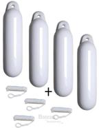 voordeel set 4 fenders 12 x 45 cm met lijn wit, Watersport en Boten, Overige typen, Nieuw, Ophalen of Verzenden, Bateau Bootservice