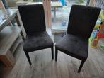 Twee leuke eetkamerstoelen zwart/donkergrijs, Ophalen, Zo goed als nieuw, Zwart, Twee