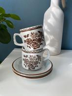 Vintage kop en schotel met bloemen, Ophalen of Verzenden, Zo goed als nieuw, Overige stijlen, Kop(pen) en/of Schotel(s)